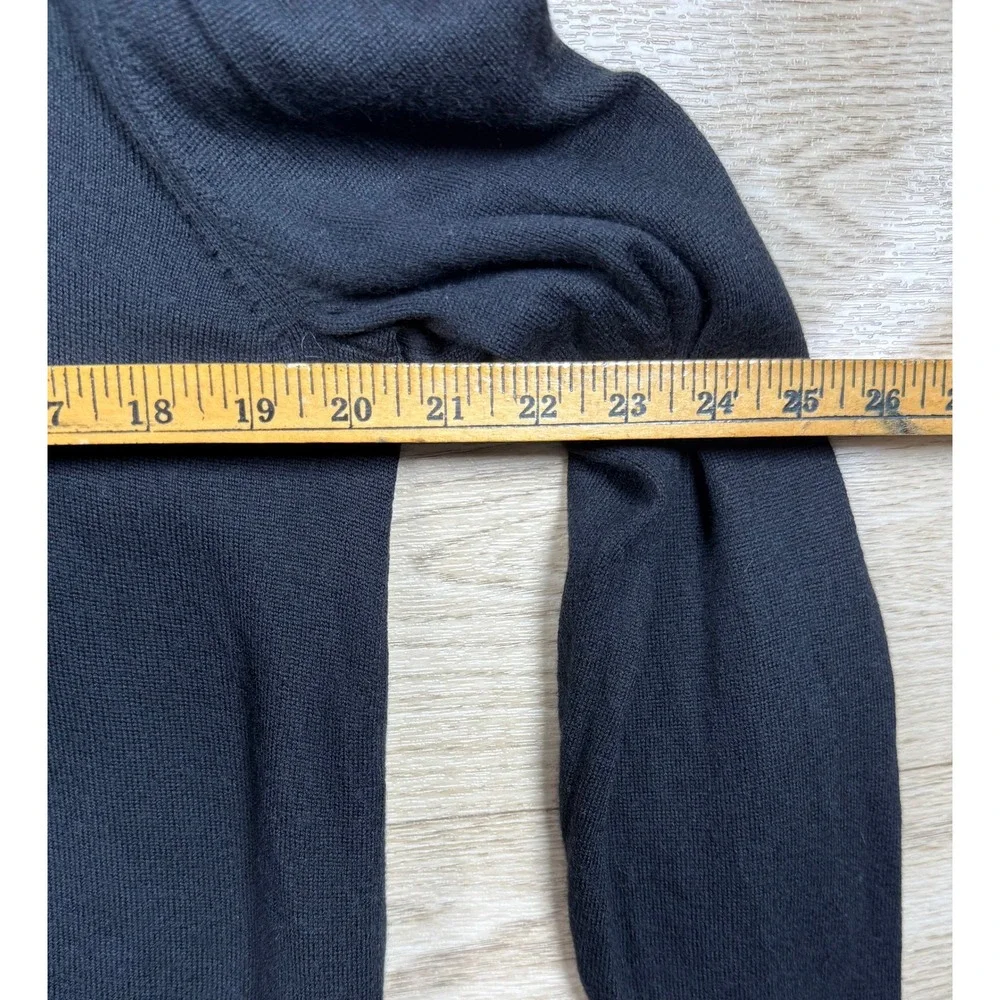 Banana Republic Italian Merino Wool Black Quarter Zip Sweater Large 734375